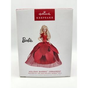 Hallmark 2022 Holiday Barbie Ornament Series #8 Christmas Red Dress